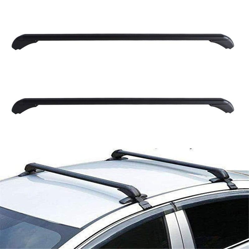 munirater Universal 43.3 inch Black Roof Rack Cross Bar Top Luggage Aluminum Carrier Adjustable Window Frame 2Pcs - Image 1