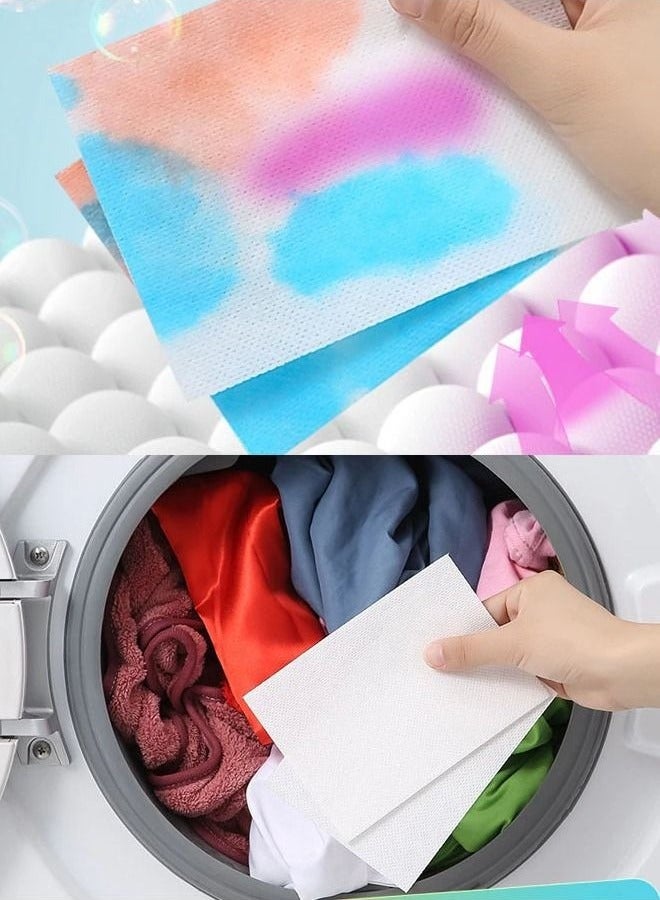30 Pieces of colored laundry sheets for washing absorbing and picking up color Anti-dyeing Preserves the original colors of the clothes and prevents color mixing Distinctive laundry accessories - Image 2