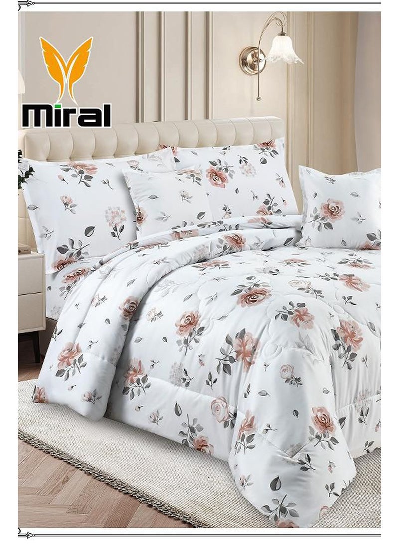 ميرال طقم لحاف مشجر نفرين – 6 قطع – لحاف 240×220 سم – شرشف سرير كامل 200×200+30 سم - Image 3