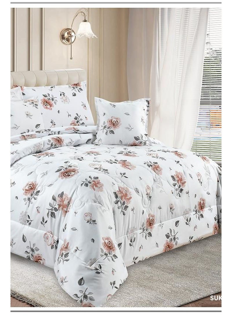 ميرال طقم لحاف مشجر نفرين – 6 قطع – لحاف 240×220 سم – شرشف سرير كامل 200×200+30 سم - Image 1