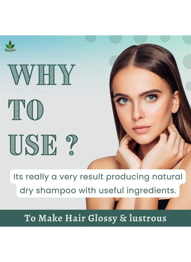 Havintha - Natural Shampoo for Hair with Amla Reetha Shikakai Methidana Hibiscus Bhringraj Brahmi and Flax Seed Powder, 227gm - Image 1