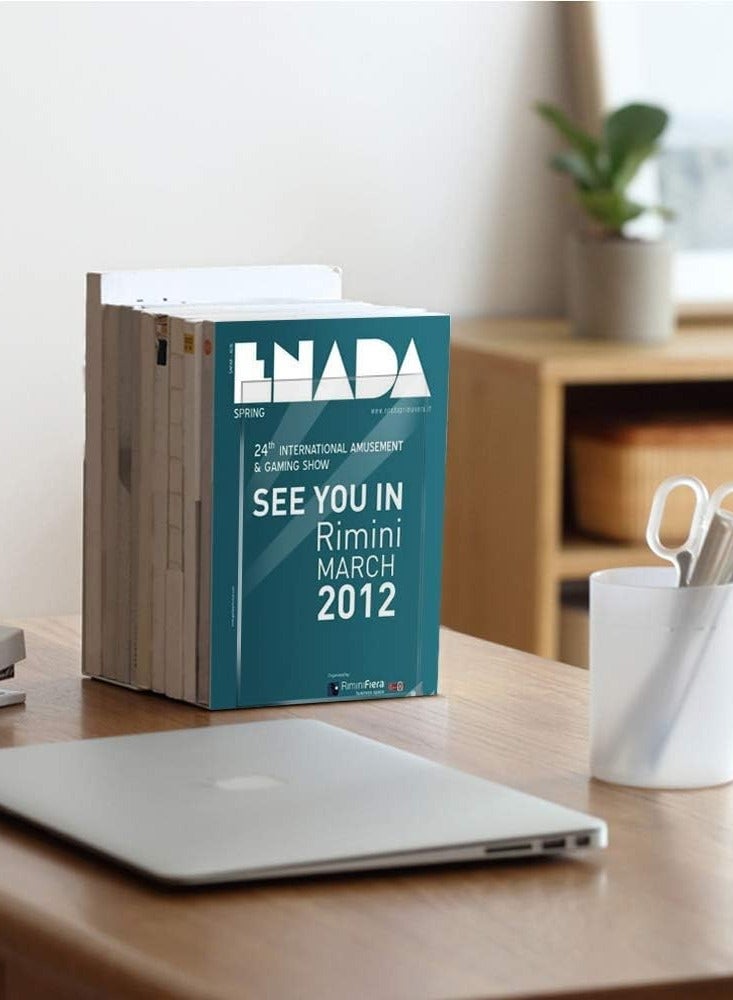 تي بي جي بي زوج من مساند الكتب البلاستيكية الاكريليك لتنظيم رف الكتب ديكور غرفة النوم والمكتبة واللوازم المدرسية والقرطاسية - Image 2