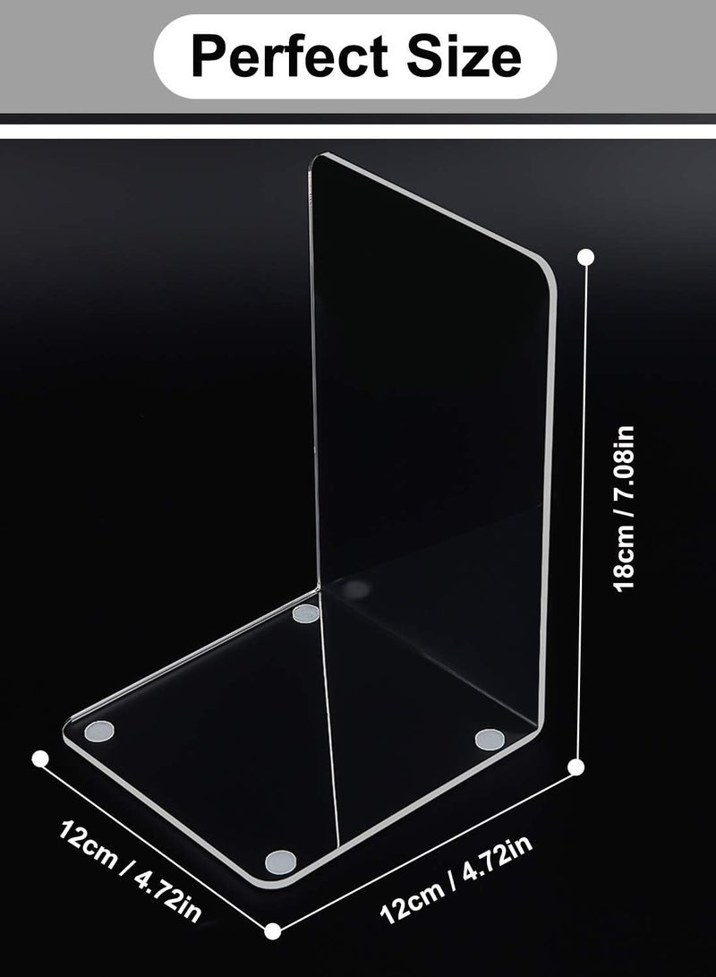 تي بي جي بي زوج من مساند الكتب البلاستيكية الاكريليك لتنظيم رف الكتب ديكور غرفة النوم والمكتبة واللوازم المدرسية والقرطاسية - Image 5