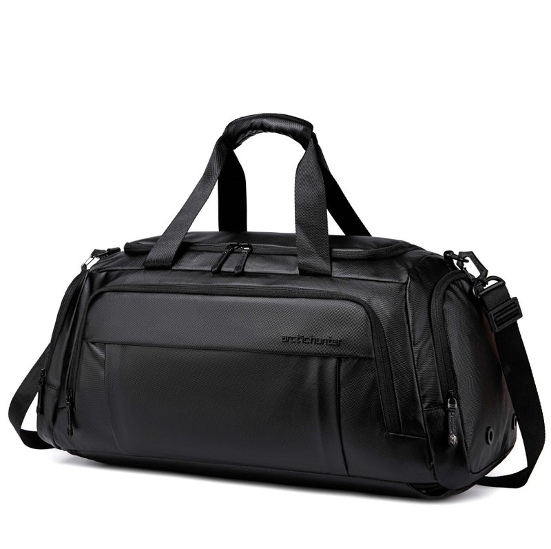 ARCTIC HUNTER Premium 29L Gym Bag Water Resistant Duffel Bag with Shoe Compartment and Detachable Shoulder Straps for Men and Women, LXB00932, Black - Image 1