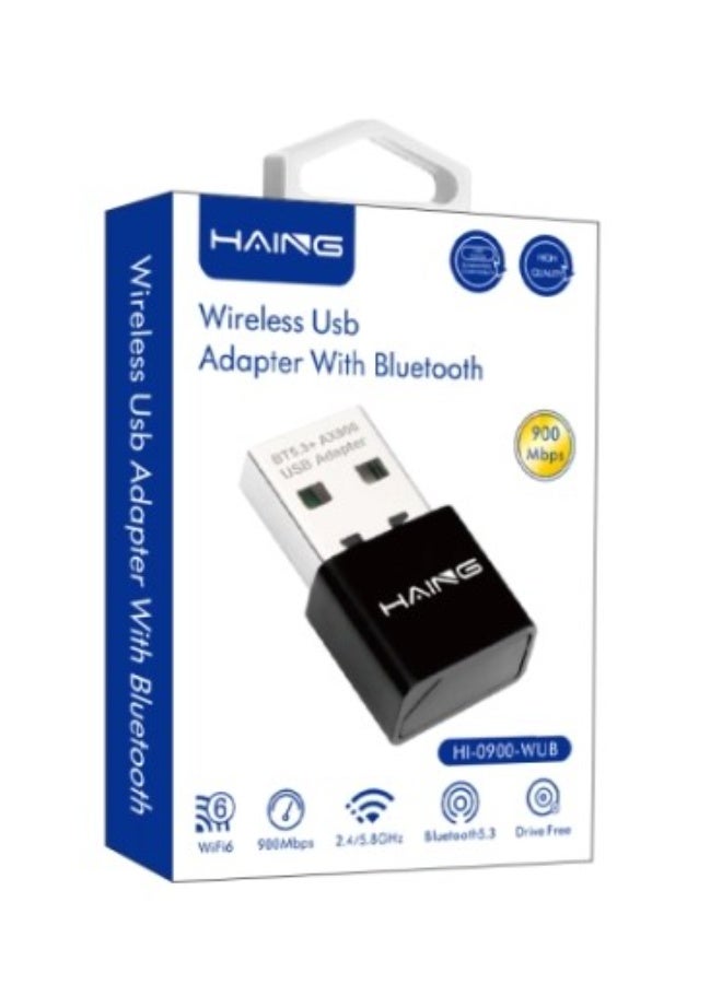 Haing محول وايرلس USB مع بلوتوث BT5.3+AX900 - Image 1