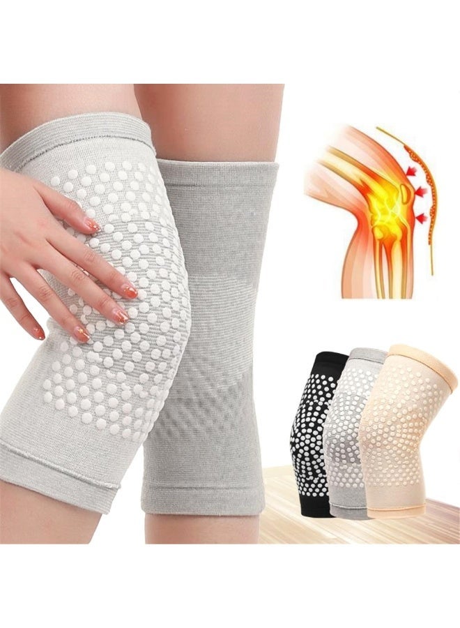 Self-heating knee brace, for warmth and pain relief, multi-colored, flexible, self-heating with heat point technology (1 pair) - compression brace for joint pain relief and improved blood circulation - Image 1