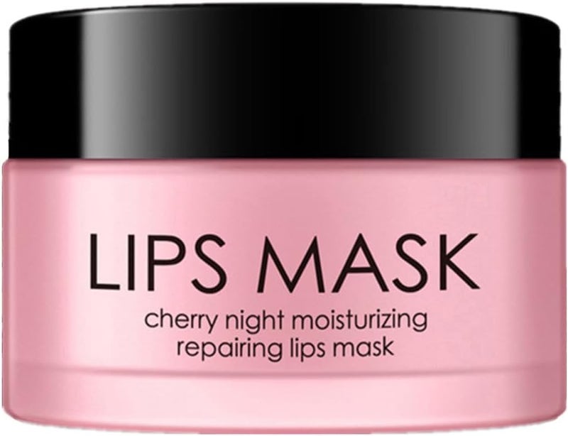 Lip Sleeping Mask Cherry Night Time Lip Mask Overnight Moisturizing Lip Balm Exfoliating Scrub Lips Treatment for Dry Cracked Lips Repair 30g