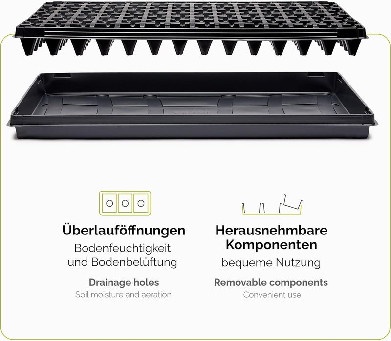 Meridian 112-Cell Seed Germination Tray (53x32cm) - 1-Piece, Black CT - Image 3