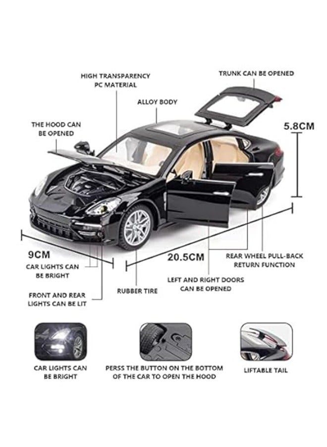 ENMAC 1:24 Alloy Collectible Big  Porsche Panamera Car Model Toy, Diecast Zinc Alloy  Porsche Panamera  Pull Back Collectible Toy Car, Sound and Light Pull Back Model Car for Kids Boy - Image 2