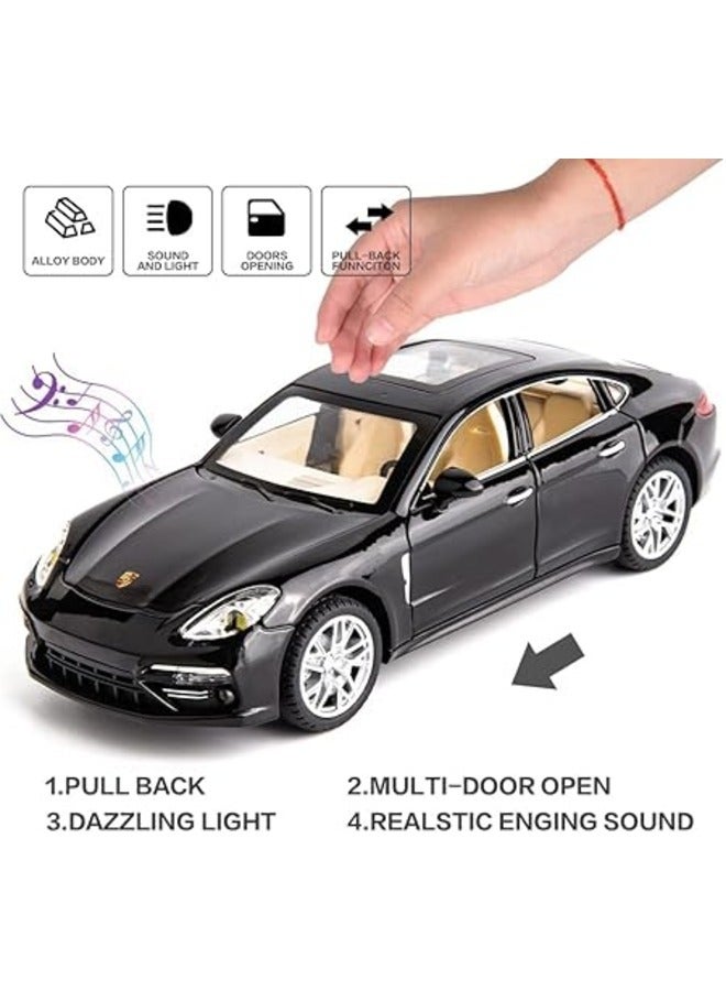 ENMAC 1:24 Alloy Collectible Big  Porsche Panamera Car Model Toy, Diecast Zinc Alloy  Porsche Panamera  Pull Back Collectible Toy Car, Sound and Light Pull Back Model Car for Kids Boy - Image 4