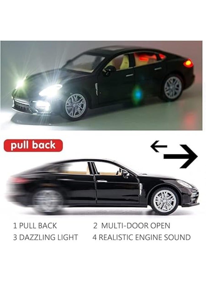 ENMAC 1:24 Alloy Collectible Big  Porsche Panamera Car Model Toy, Diecast Zinc Alloy  Porsche Panamera  Pull Back Collectible Toy Car, Sound and Light Pull Back Model Car for Kids Boy - Image 5