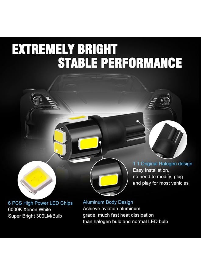 BRISHINE 194 LED Bulbs 6000K Xenon White Extremely Bright 5630 Chipsets T10 168 2825 175 W5W LED Replacement Bulbs for Car Interior Dome Map Door Courtesy License Plate Lights (Pack of 10) - Image 4