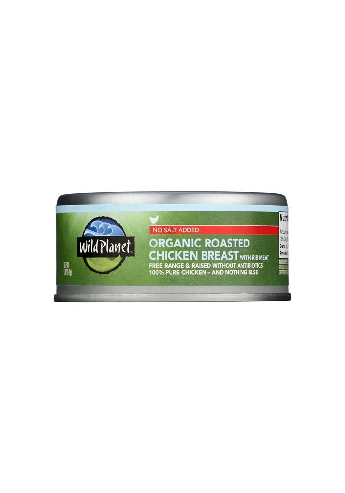 Wild Planet Organic Roasted Chicken Breast Skinless and Boneless No Salt Added 100 chicken breast 5 Ounce - Image 1
