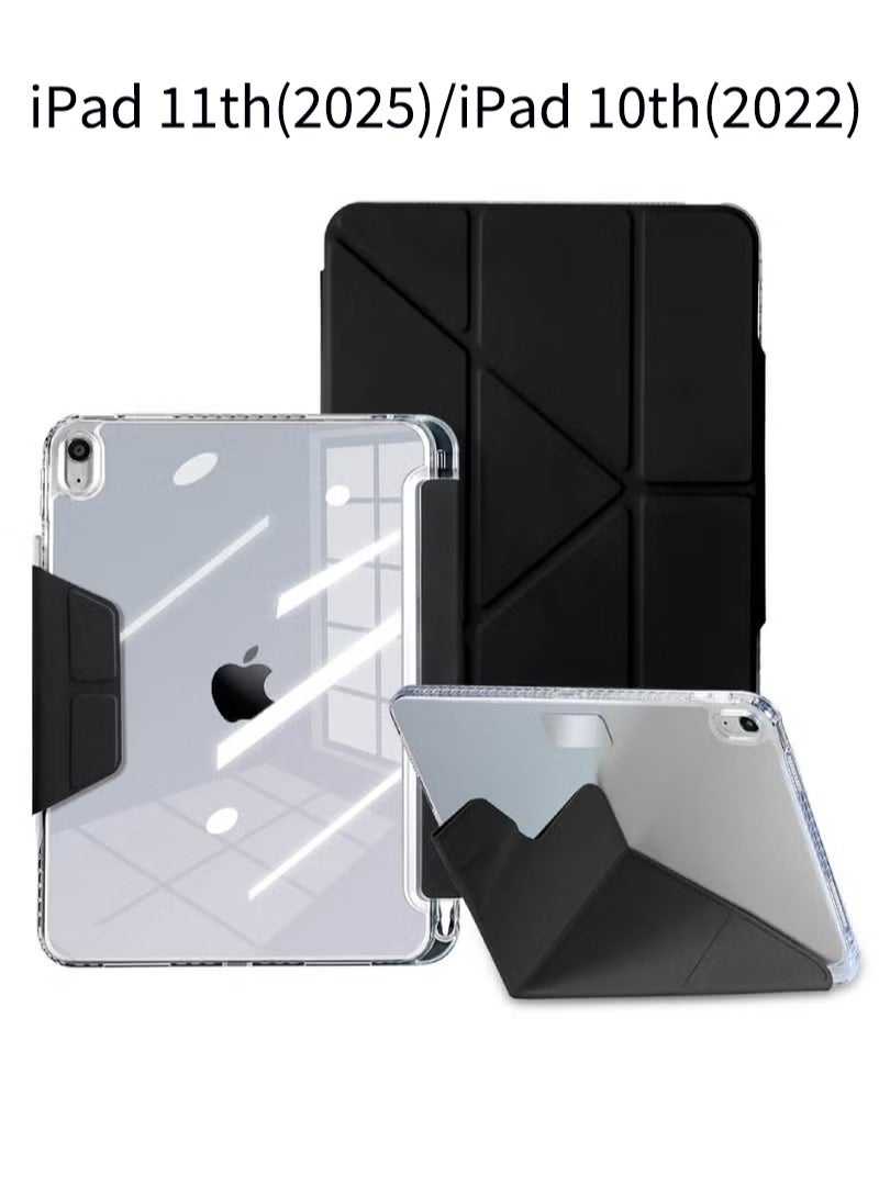 روك بو جراب لجهاز iPad (A16) مقاس 11 بوصة من الجيل 2025/جراب لجهاز iPad 10 مقاس 11 بوصة من الجيل العاشر 2022 جراب لجهاز iPad 10 مقاس 11 بوصة من الجيل العاشر مع حامل رفيع وغطاء خلفي شفاف ناعم مع حامل قلم رصاص قابل للسحب وغطاء ذكي لجهاز iPad مقاس 11 بوصة من الجيل العاشر 2022/10.9 بوصة من الجيل العاشر 2022 - Image 1