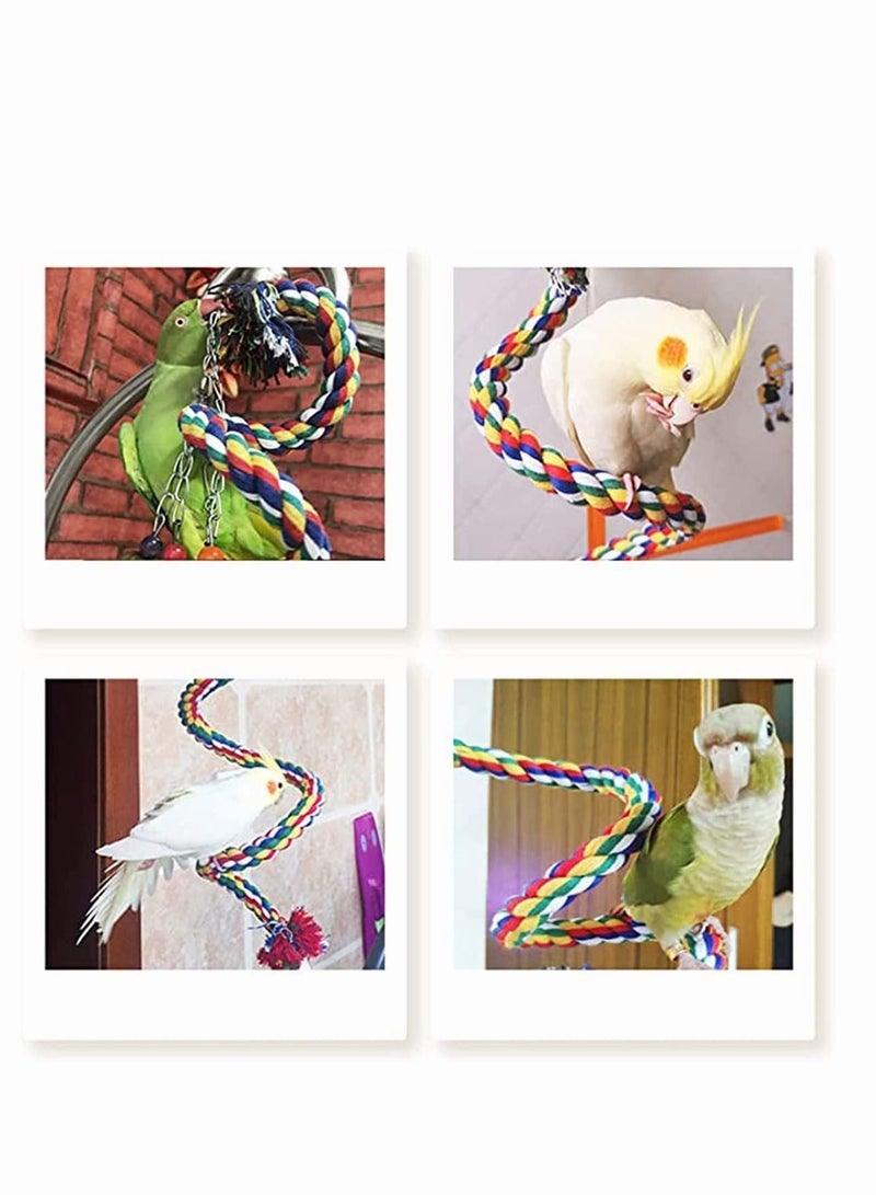 الأزرق جي دبليو Birds Toys, Bird Perches Perch Stand Rope Toys 3 Pcs for Parakeets Cockatiels Conures Macaws Lovebirds Finches - Image 2
