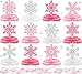 ILUIGGW Winter Wonderland Party Decorations Honeycomb Centerpieces 12Pcs Pink Snowflake Decorations for Table with Snowflake Confetti Winter Table Decorations for Holiday Birthday Baby Shower Party Supplies - Image 2