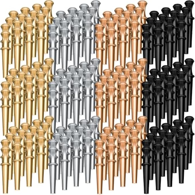 Lounsweer 200 Pcs Metal Cribbage Board Pegs Tapered Design Cribbage Pegs 4 Colors Cribbage Pegs Fit 1 8 Holes with Drawstring Storage Pouch for Cribbage Board Game - Image 1