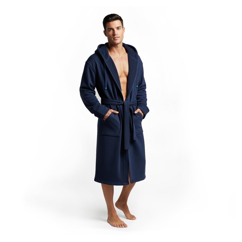 DudeRobe Mens Hooded Robe As Seen on Shark Tank SM Navy Blue Ultimate Comfort and Style for Mens Loungewear