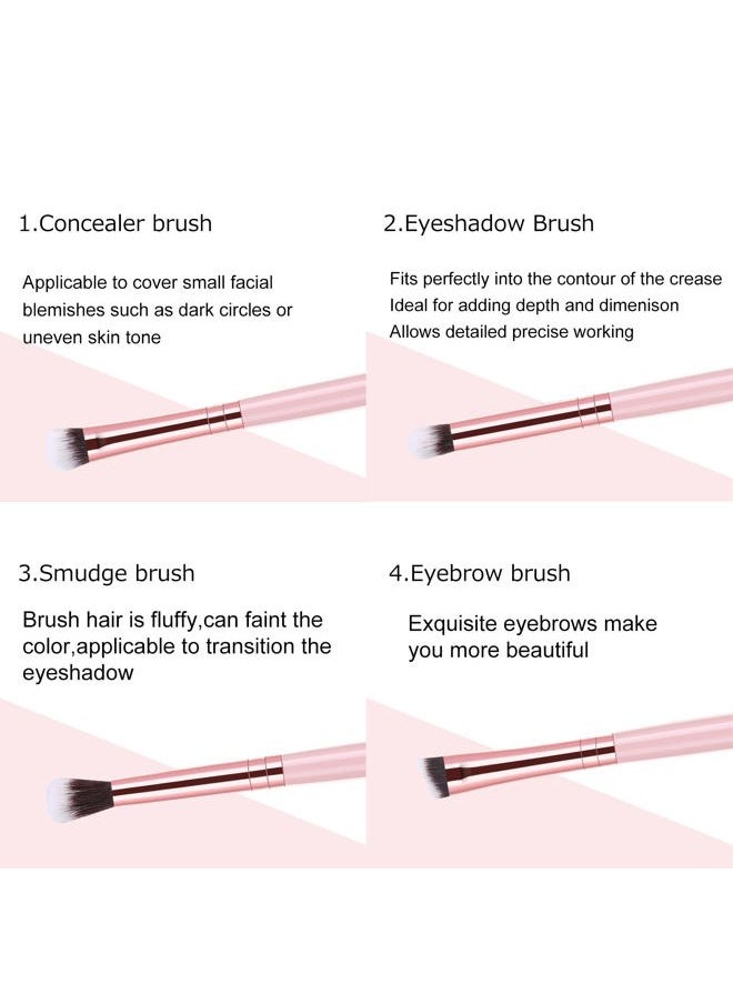 MSQ Eyeshadow Brushes Set 4pcs Makeup Eye Brushes Eyeshadow Blending Brush Eyebrow Highlighter Brush Beauty Brushes,Pink  - Image 2