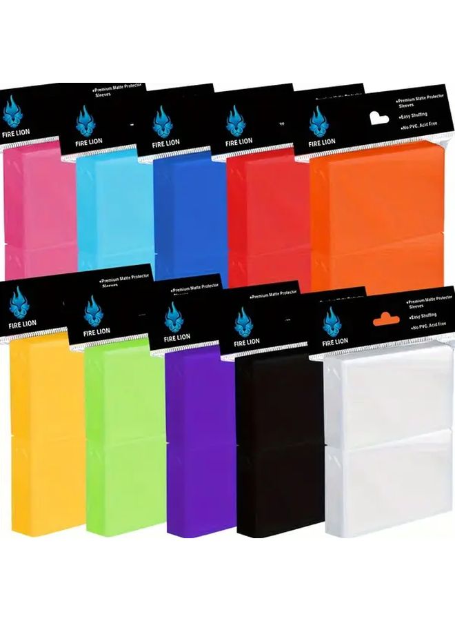 1000 Counts Card Sleeves For Trading Cards Mixed 10 Colors Soft Plastic Protector Sturdy Standard Size Compatible With MTG Baseball Football Sports Cards - Image 1