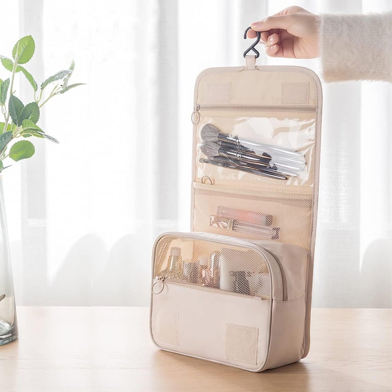 TAGUDA Multi-Function Travel Hanging Toiletry Bags Cosmetic Bag Makeup Bag for Women, Men (CREAM) - Image 5