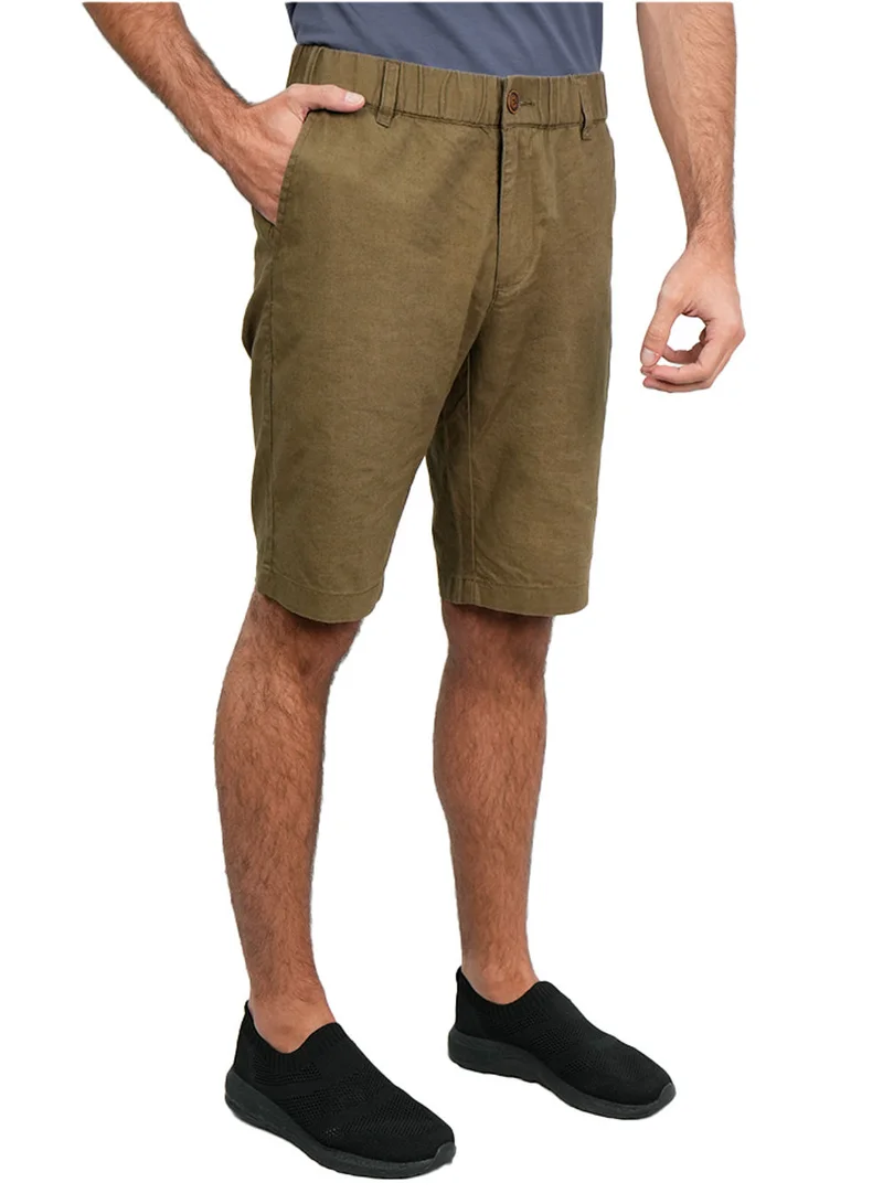 جيوردانو Men's Slim Linen Cotton Bermuda Shorts