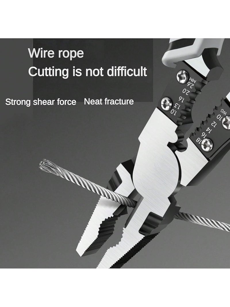 STANBONN Multifunctional Wire Stripper Tool For Electrician Mechanical Cable Stripping Pliers Stainless Steel Mini pocket Repair Tool For Cutting and Crimping Wire Looping with Security Locks 8 in 1  - Image 5