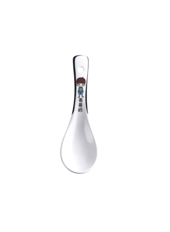 Parent-child Ceramic Chopsticks Spoon Household Non-moldy High Temperature Non-slip Chopsticks Spoon Special-purpose Set One-person Chopsticks-Color:Chopsticks-Sister  - Image 5
