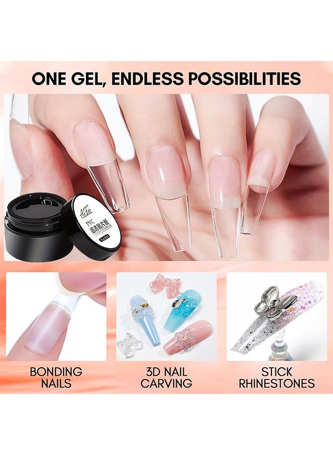 Solid Nail Glue Gel For Press On Nails Acrylic Fake Nails 3D PVC Candy Soft Polish For Nail Strengthening DIY Nail Art Home Salon Use
