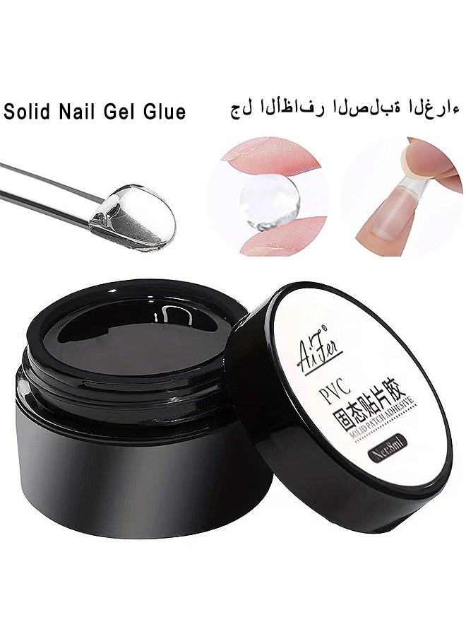 HS Solid Nail Glue Gel For Press On Nails Acrylic Fake Nails 3D PVC Candy Soft Polish For Nail Strengthening DIY Nail Art Home Salon Use  - Image 1