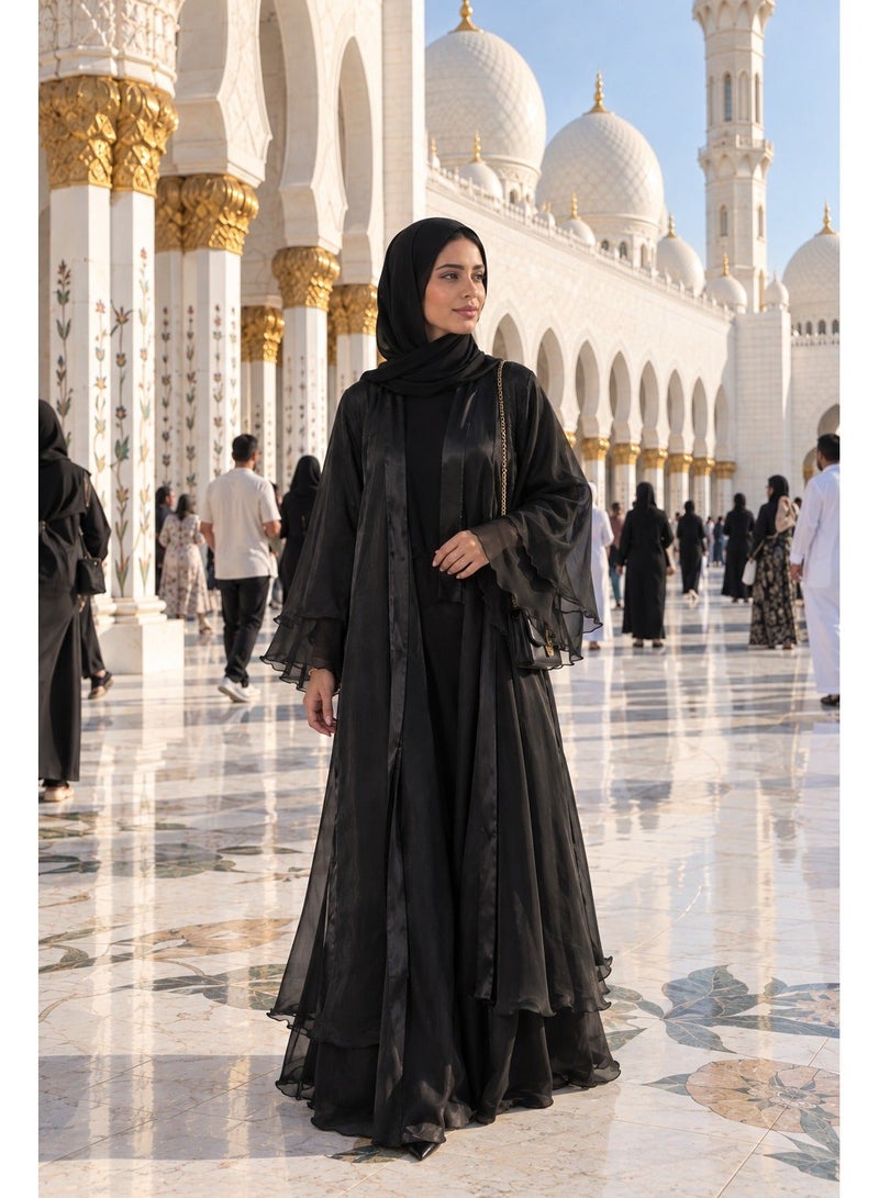 Ophelia Dreamy Abaya for Women – Elegant Midnight Full-Length Modest Abaya with Long Sleeves - Image 1