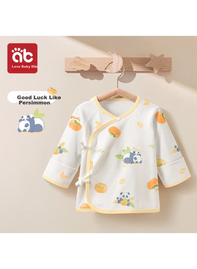 AIBEDILA Aibei Dila Newborn Baby Half-back Pure Cotton Class A Top Long-sleeved Baby Clothes For Newborns 0-3 Months Belly-protecting Clothes Size 59  - Image 1