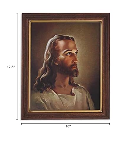 1home 1home Gerffert Christian Wall Art in Mahogany Toned Wood Frame  10 x 12.5-Inch  Sallman - The Head of Christ - Image 3