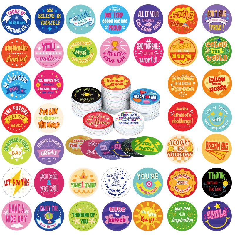 Civaner 150 Pcs Positive Affirmation Chips Bulk Plastic Cards Double Sided Printing Motivational Tokens Coins 1.57'' Appreciation Gifts 50 Different Kindness Sayings for Kids Students(Lively Style) - Image 1