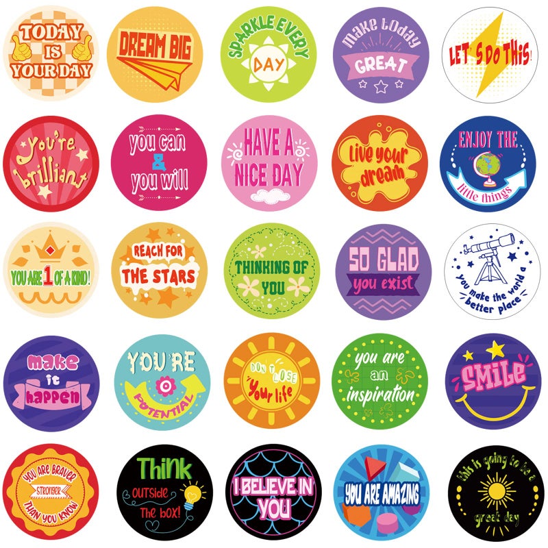 Civaner 150 Pcs Positive Affirmation Chips Bulk Plastic Cards Double Sided Printing Motivational Tokens Coins 1.57'' Appreciation Gifts 50 Different Kindness Sayings for Kids Students(Lively Style) - Image 4