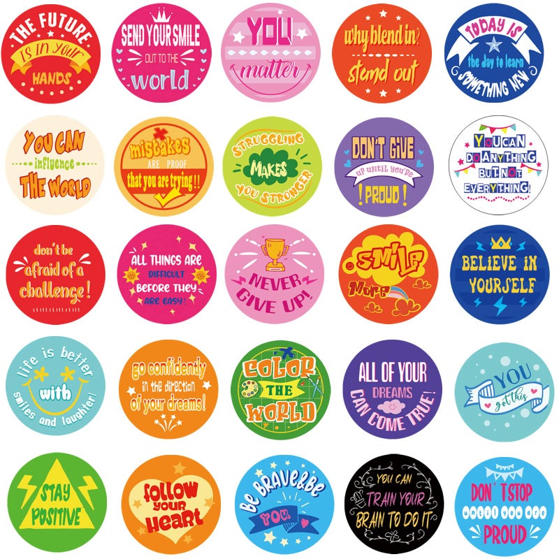 Civaner 150 Pcs Positive Affirmation Chips Bulk Plastic Cards Double Sided Printing Motivational Tokens Coins 1.57'' Appreciation Gifts 50 Different Kindness Sayings for Kids Students(Lively Style) - Image 3