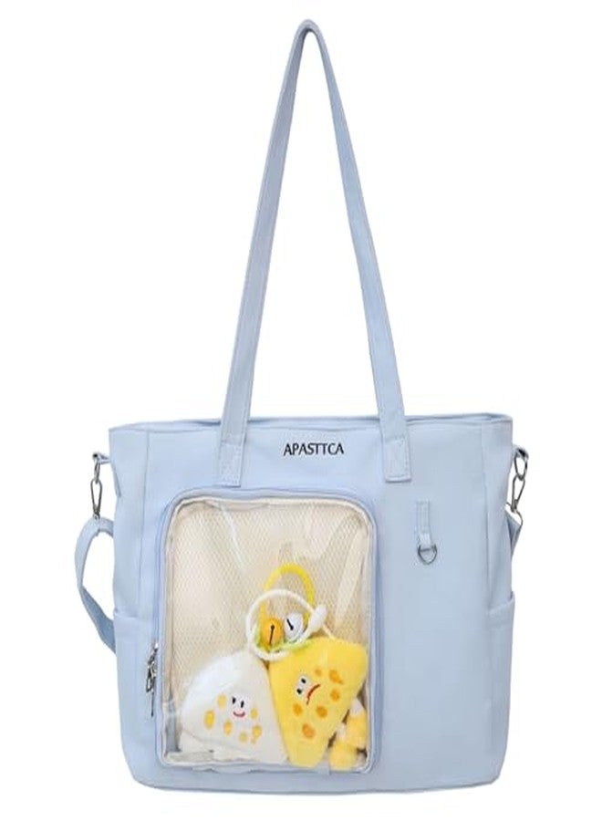 KeAiDMon Women Kawaii Crossbody Bag Japanese Aesthetic Clear itabag Anime Pin Display Shoulder Bag with Board for Kpop Fan (blue) - Image 1