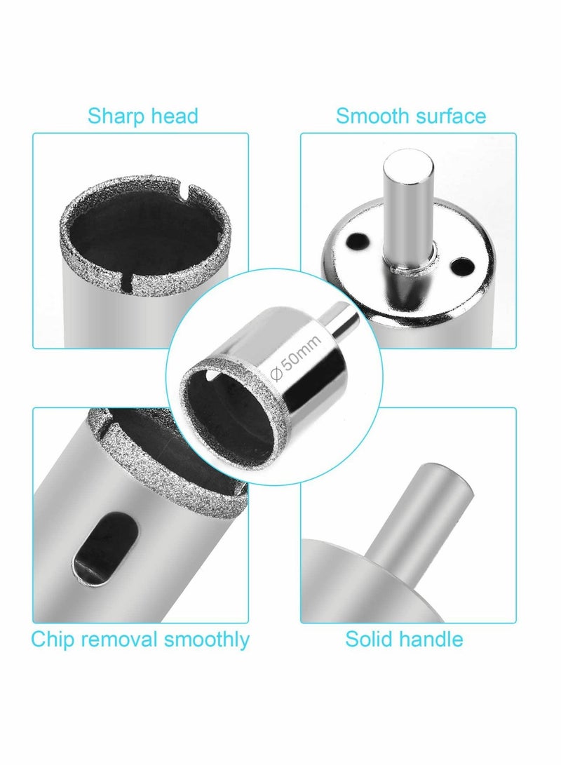 KASTWAVE Diamond Drill Bits, Diamond Hole Saw Drill Bit Set Kit, High Quality Glass Drill Bit for Bottles,Pots, Marble, Granite Stone, Tile Cutting 0.23 Inch - 2 Inch（6mm - 50mm）15 Pcs  - Image 5