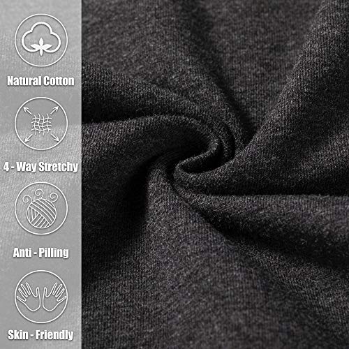 Pudolla Men's Cotton Yoga Sweatpants Athletic Lounge Pants Open Bottom Casual Jersey Pants for Men with Pockets (Charcoal X-Large) - Image 4