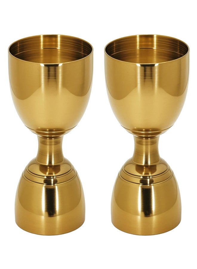 eispap 2 Pcs Gold Cocktail Measuring Jigger, Double Sided Stainless Steel Bell Cocktail Jigger 0.25/0.5/0.75/1/1.5/2oz Drink Shot Measure Jigger for Bartending, Shot Measuring Cup Bartender Jigge - Image 1