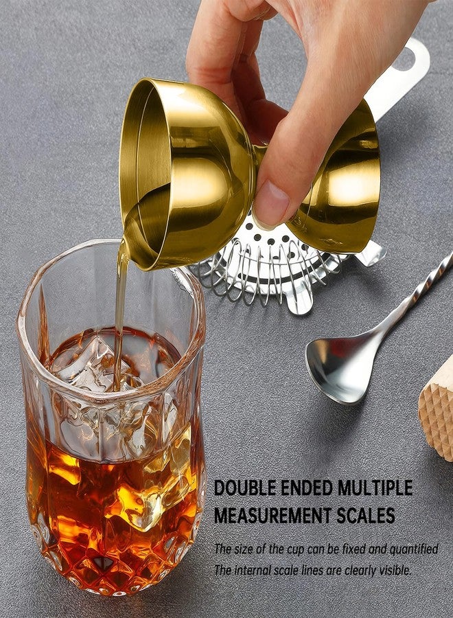 eispap 2 Pcs Gold Cocktail Measuring Jigger, Double Sided Stainless Steel Bell Cocktail Jigger 0.25/0.5/0.75/1/1.5/2oz Drink Shot Measure Jigger for Bartending, Shot Measuring Cup Bartender Jigge - Image 4