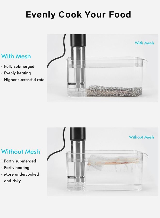 INKBIRD Sous Vide Sinker Weight Food Grade Stainless Steel Mesh Net Evenly Cook Food Sous Vide Cooking Accessory Perfect For Safe Cooking - Image 4