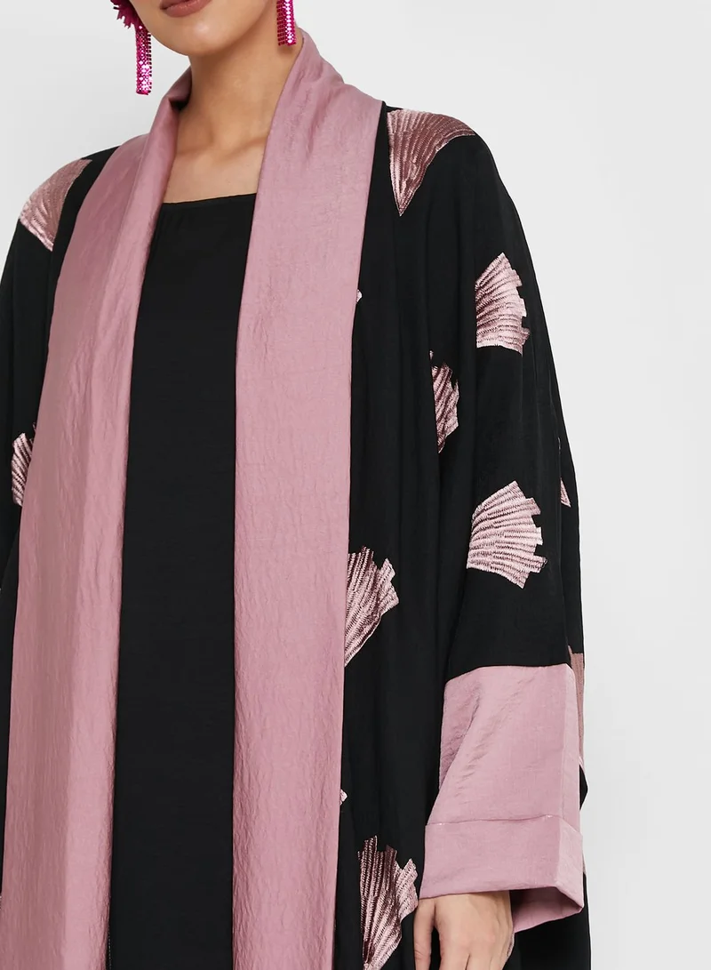 hayas closet Cape Sleeve Embroidered Abaya