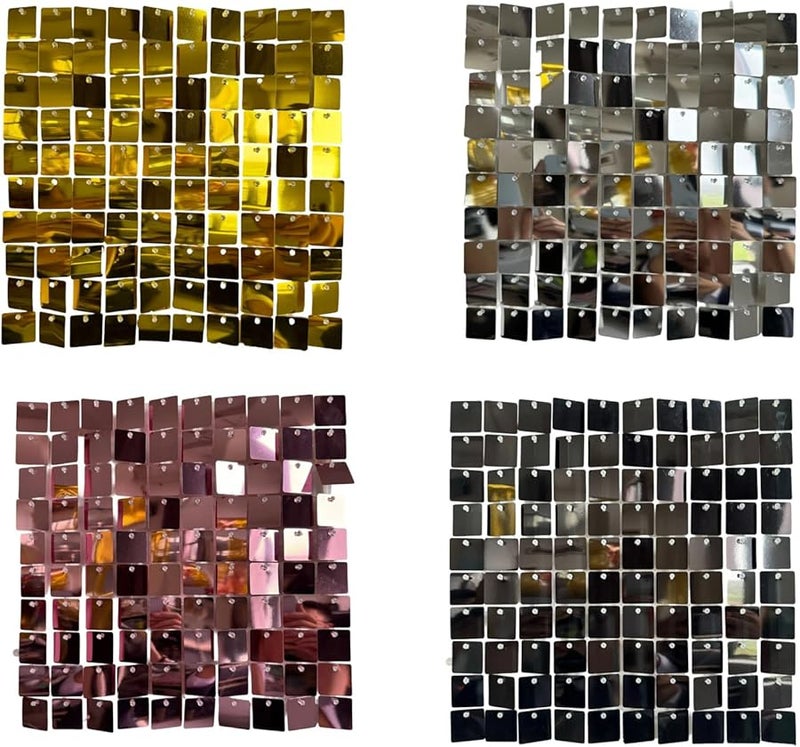 ألواح زخرفية مذهبة متلألئة ومنشطة لخلفيات المسرح وبلاطات زينة لحفلات أعياد الميلاد والزفاف والفعاليات - Image 5