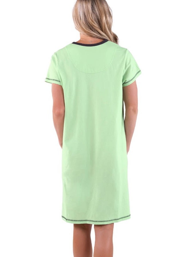 Lazy One Women's Nightgown, Funny V-Neck Sleep Shirt for Women, Dog Pajama Shirt (Fetching Tired, S/M) - Image 2