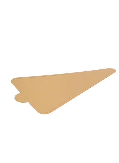 3 x 4.7 Inch Mini Cake Boards, 200 Triangle Single Portion Cake Boards - Built-In Tab, For Dessert Displays, Gold Paper Small Cake Boards, Recyclable, Multi-Functional