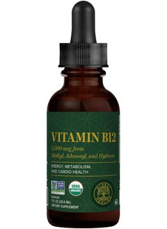 global healing center Global Healing Vitamin B12 Tri-Blend, 5000 Mcg Organic Sublingual Liquid Vitamin Drops  - Image 1