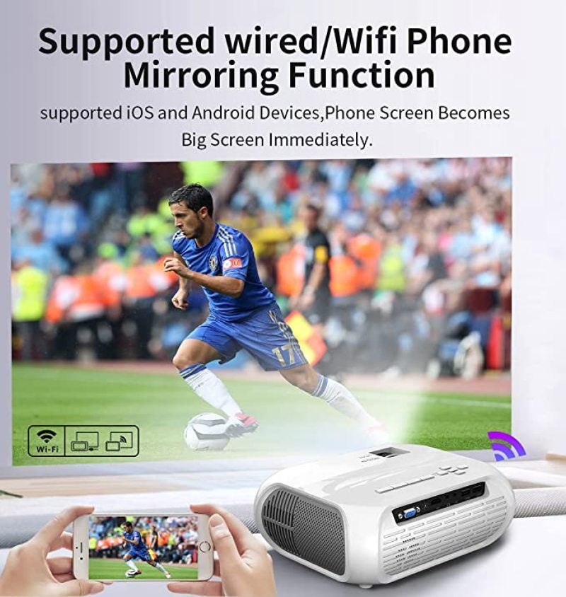 مشروع جهاز عرض واي فاي 5G، جهاز عرض محمول منشور في عام 2022 ومحدث بمواصفات 4K و5000 لوكس ودقة أصلية بدقة فائقة 1920×1080 بكسل، جهاز عرض أفلام متوافق مع أجهزة آي أو إس/أندرويد (هواتف/أجهزة لوحية/أجهزة محمولة/أجهزة كمبيوتر/مثقاب تلفزيوني/وحدة ذاكرة USB/أجهزة تحكم ألعاب) النسخة المتزامنة - Image 5
