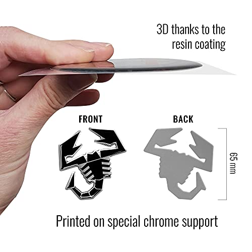 Abarth 3D Sticker Scorpion, Black, 65 mm - Image 3