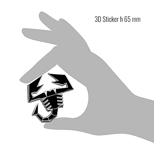 Abarth 3D Sticker Scorpion, Black, 65 mm - Image 5